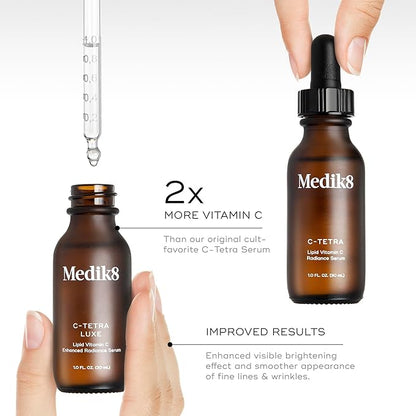 Medik8 C-Tetra Luxe - Balancing Vitamin C Serum For Face - Smooths Fine Lines and Wrinkles - Face Serum with Squalane - Vegan and Gluten Free - 1.0 oz