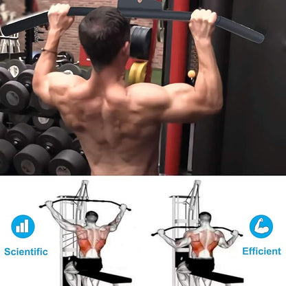 Cable Machine Lat Pulldown Attachments - 29/39/48 Inch Wide Grip Bar with Non-slip Handle for Home Gym Tricep Training