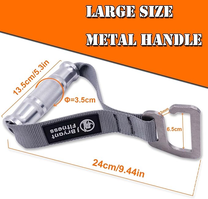 J Bryant Fitness Resistance Band Exercises Handles Heavy Duty Metal Gym Handles Stainless Steel Large Size Hook for Wide Pull Up Resistance Band Training Home Workout Fitness Equipment