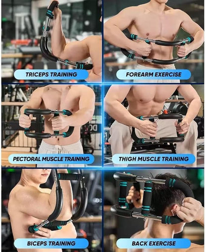 60-120lb Adjustable Twister Arm Trainer – Portable Detachable Chest , Arm Exerciser for Home/Gym/Travel, Full-Body Strength Training Equipment with Anti-Slip Grips