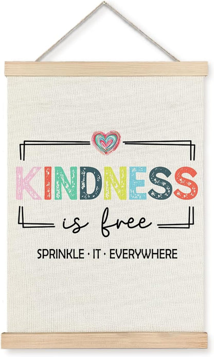 JINYO Inspirational Wall Decor, Kindness Is Free Motivational Wall Art Poster, Inspirational Positive Quotes Canvas Prints Wall Decor for Home Living Room Bedroom Dorm Office, 12x16 Inches