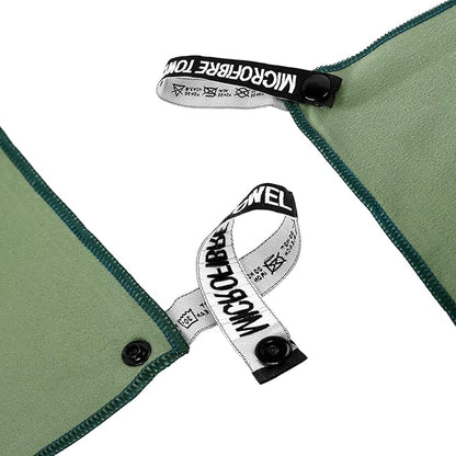 Microfiber Travel Towel, Soft Lightweight Quick Dry Towel, Super Absorbent Compact Travel & Sports & Beach Towels for Camping, Backpack, Gym, Swimming, Yoga, Hiking (XS:12"×24" -ArmyGreen)