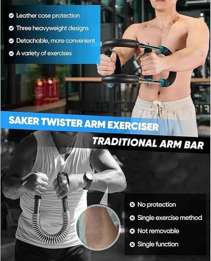 Twister Arm Trainer, Chest Workout Equipment 40-100lb Adjustable Arm Trainer, Twister Arm Trainer, Portable Power Twister Bar, Detachable Design Fitness Anywhere