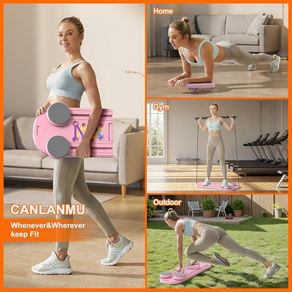 Pilates Board,Multifunctional Rebound Abdominal Board,Foldable Pilates Reformer Set, Ab Core Trainer Machine,Ab Exercise Board,Abs Workout Equipment for Women Home Gym Equipment