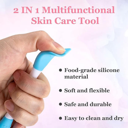 4pcs Silicone Facial Cleansing Brush, 2 in 1 Double-Sided Facial Scrubber Pore Cleansing Brush, Reusable Face Mask Applicator Tool Skincare Accessories for Makeup, Blackheads Removal