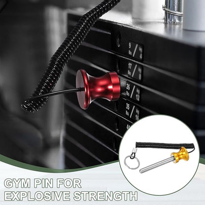 Weight Stack Pin, Weight Gym Pin Strength Training Equipment Replacement with Pull Rope for Home Gym Club