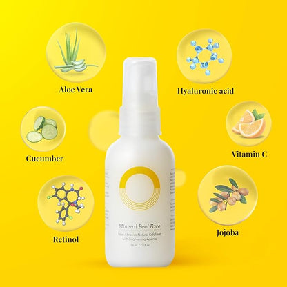 ORG Peel Off Face Cleanser for Gentle Exfoliation and Glowing Skin - Korean Sensitive Skincare - Pore Minimizer Brightening Agent Cruelty Free Natural Formula 2oz