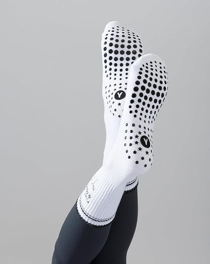 Yawlsow Pilates Grip Socks for Women Yoga Grippy Socks Cute Barre Non Skid Athletic Crew Sticky Sock Workout Hospital