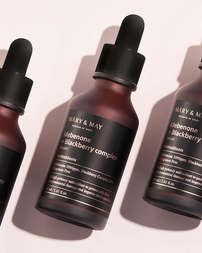Mary&May Idebenone + Blackberry Complex Serum - Potent Anti Aging for Enhanced Antioxidant and Skin Nourishment - Korean Face Skincare, EWG Green Grade, Cruelty-Free, 1.01 fl.oz.