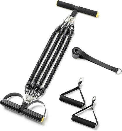 Adjustable Pedal Resistance Bands Set - Home Gym Equipment for Full-Body Workout, Elastic Exercise Bands with Handles for Waist Training, Arm & Leg Strength Building, Sit-Ups, and Pull Training