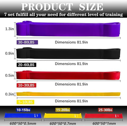 Resistance Bands for Working Out, Pull Up Assistance Bands, Exercise Workout Bands Set for Men Women, Stretch Bands for Physical Therapy, Muscle Training, Home Workouts