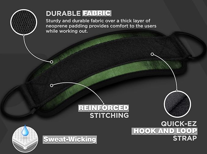 RDX Ankle Straps for Cable Machines – 7MM Neoprene Padded 10"x4" Adjustable Gym Cuffs with Dual D-Rings – Weight Attachments for Wrist Glutes Leg Kickbacks Hip Abduction Strength Workouts – Men Women