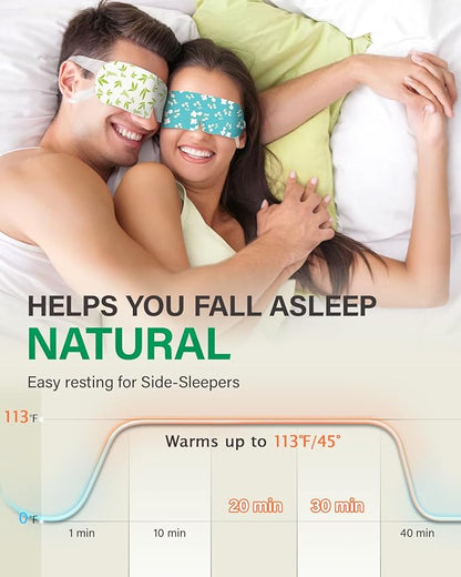 ProCIV 20-Pack Steam Eye Masks for Dry Eyes, Warm Eye Mask, Relief Fatigue & Dark Circle, Heated Eye Mask for Puffy Eyes, Disposable Sleep Mask, Moist Hot Compress Eye Patch for Sleeping, 4 Flavors