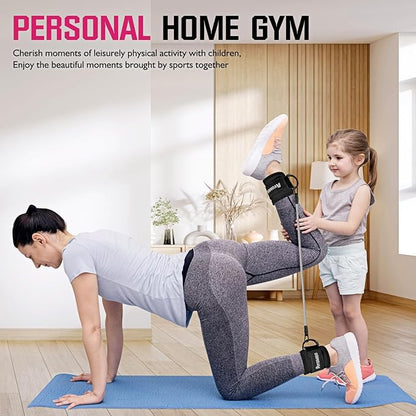Ankle Resistance Bands with Cuffs, Home Gym Workout Equipment, Lifting Glute Butt Exercise Equipment for Women, Ankle Weights Fitness Set, Leg Booty Equipment for Training Perfect Body Shape