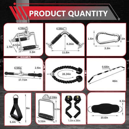 Cable Machine Attachment, LAT Pulldown Attachments, Home Gym Accessories, Triceps Pull Down Attachment
