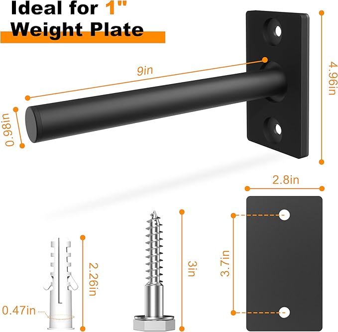 Weight Plate Holder, Wall Mounted Weight Rack Storage for Weight Plates, Home Gym Organizer