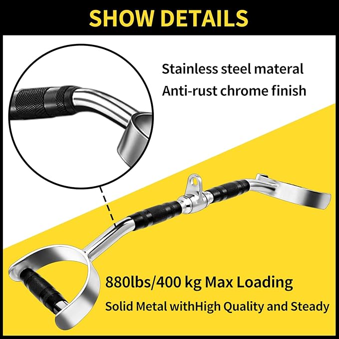 Cable Machine Attachment, LAT Pulldown Attachments, Home Gym Accessories, Triceps Pull Down Attachment