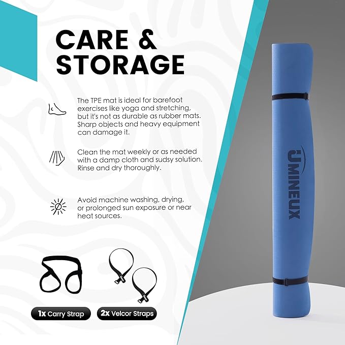 UMINEUX Large Yoga Mat for Men and Women 1/4 & 2/5 Inch Extra Thick TPE Fitness Mat for Home Gym Workout, Non-Slip, Eco Friendly Exercise Mat for Yoga, Pilates, Stretching, Meditation