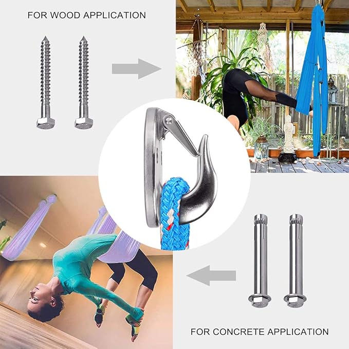 SELEWARE 3 Pack Heavy Duty Stainless Steel Wall Anchors for Resistance Bands – 2000 lbs Load Capacity, Space-Saving Home Gym & Physical Therapy Mounts for Strength Training & Body Weight Straps