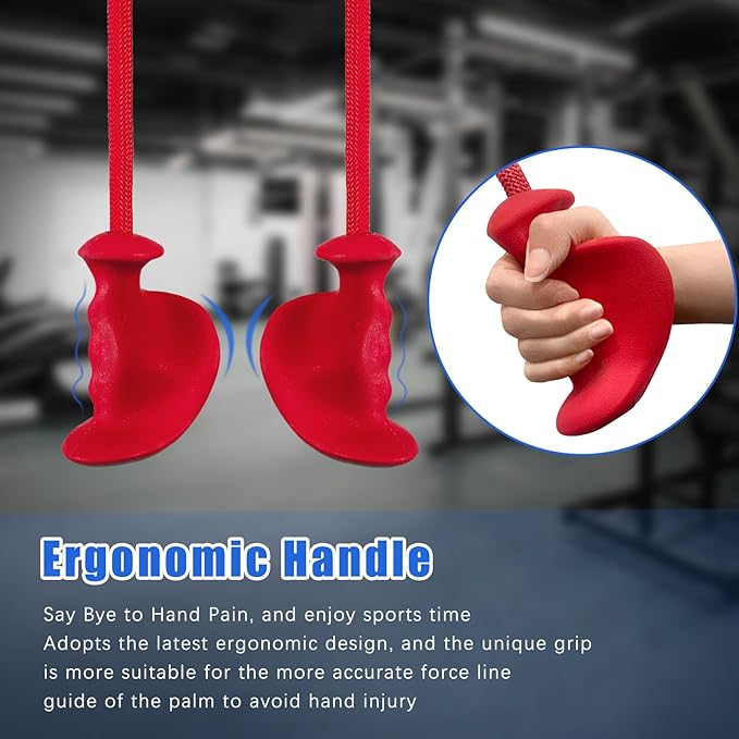 Tricep Rope with Ergonomic Handles, 36 Inch Tricep Pull Down Rope for Cable Machine, Pulley System, Triceps Rope Cable Attachment for Gym, Home