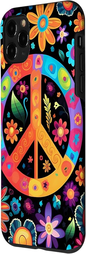 iPhone 11 Pro Peace Sign Hippie Floral Case