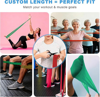 MORECOO Risistance Bands, 25 Yard Roll Professional Latex Stretch Bands for Physical Therapy, Elastic Bands for Upper & Lower Body Exercises, Lower Pilates, Home Workouts & Rehab, Core Exercise