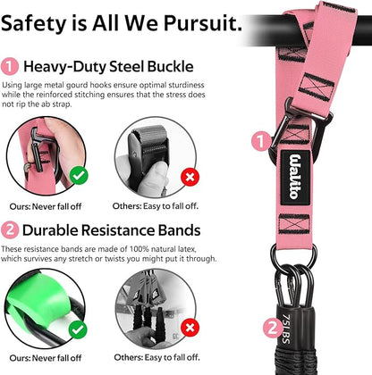 Pull Up Assistance Bands Set, Heavy Duty Adjustable Pull Up Assist Band with Feet Rest, Strength Training Bands for Home Gym Fitness, Pull-Up Bar, Calisthenics and Body Stretching