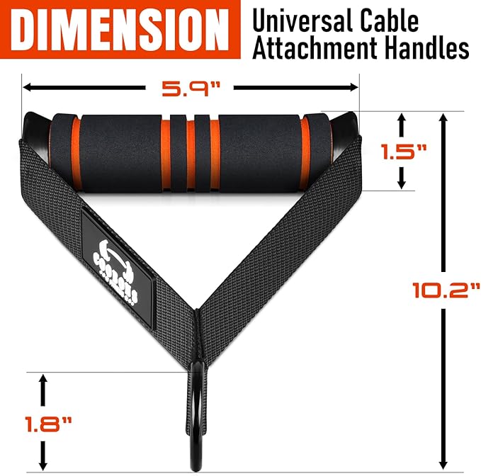 Heavy Duty Exercise Handles, Gym Cable Handles for Cable Machine Attachments, D Handle Cable Attachments, Handles for Resistance Bands, Workout Accessories, Fitness Equipment for Home Gym