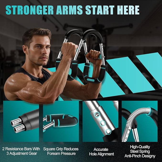 2025 Pro Twister Arm Trainer, Adjustable Power Twister Bar, Chest Shoulder Arm Workout Equipment, Portable Detachable Upper Body Fitness Machine for Home & Gym