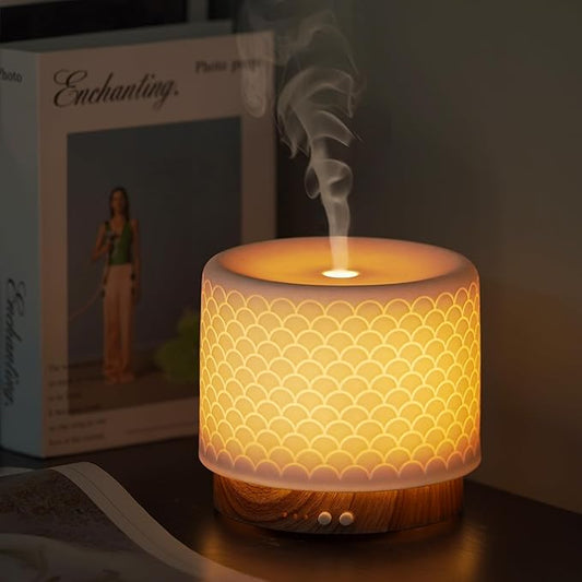 Essential Oil Diffuser, Aesthetic Ceramic Diffusers for Essential Oils,Ultrasonic 280ml Aroma Fragrance Diffuser with Cool Mist Humidifier Deffuser for Home,Office,Yoga,Bathroom