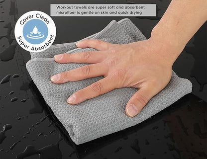 Microfiber Gym Towels 3 Pack, Quick-Drying Yoga Towels for Sport, Workout Equipment, Home and Gym, 16 Inches x 27.5 Inches