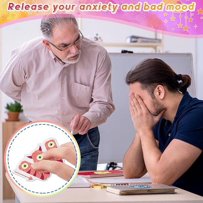 36 Pcs Anxiety Sensory Stickers Mental Health Stickers Fidget Textured Strips Toys Adhesive Tactile Calm Relief Items for Adults Desk School Counselor Classroom(Letters and Number)