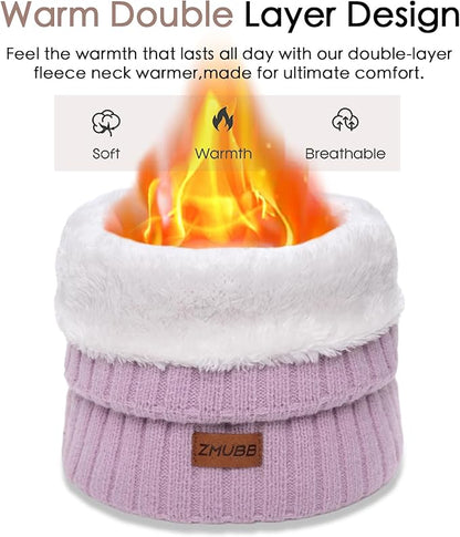 Neck Warmer Gaiter, Winter Fleece Lined Face Mask Scarf for Men Women, Thick Warm Cold Weather Running Ski Neck Cover