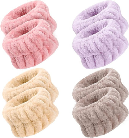 8 Pcs Wrist Bands for Washing Face, Microfiber Women's Wrist Towels for Washing Face Wristbands, Absorbent Wrist Sweatband Prevent Liquid from Spilling Down Your Arms