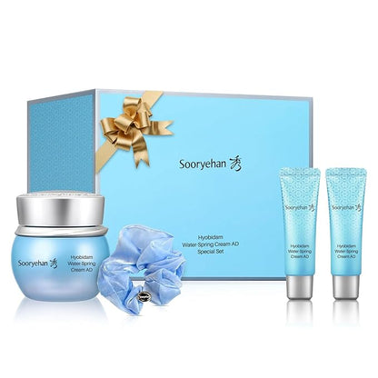 Sooryehan Water Spring Cream AD Amazon Set (Amazon Set, 4.2fl oz) - Korean Moisturizer Skincare for Deep Hydration Boost & Elasticity by LG Beauty. Fermented Ginseng, Hyaluronic Acid, Amino Acid.