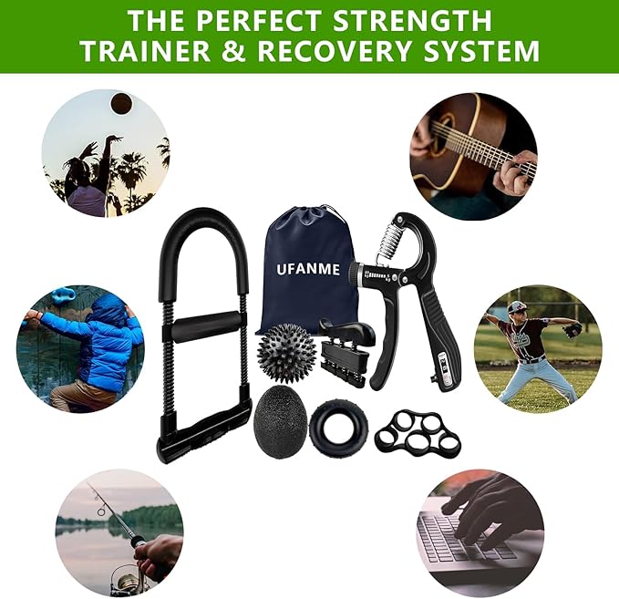 Hand Grip Strengthener, Grip Strength Trainer, 22-132 Lbs Adjustable Resistance Forearm Exerciser Workout for Rehabilitation Athletes Climbers Musicians