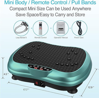 AXV Vibration Plate Exercise Machine Whole Body Workout Portable Mini Vibrate Fitness Platform Lymphatic Drainage Machine for Weight Loss Shaping Toning Wellness Home Gyms Workout (Mini)