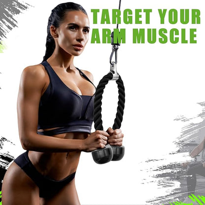 Tricep Rope Cable Machine Attachment, LAT Pulldown Accessories,Double D Handle,V Bar, Tricep Straight Bar for Gym Home Gym Weight Fitness