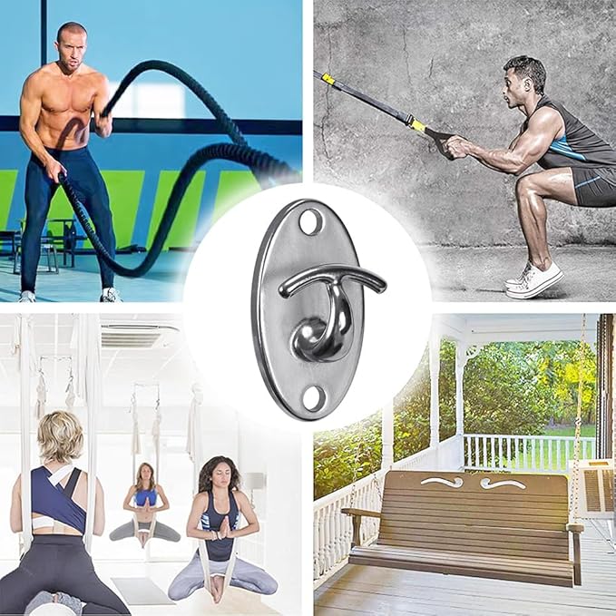 SELEWARE 3 Pack Heavy Duty Stainless Steel Wall Anchors for Resistance Bands – 2000 lbs Load Capacity, Space-Saving Home Gym & Physical Therapy Mounts for Strength Training & Body Weight Straps