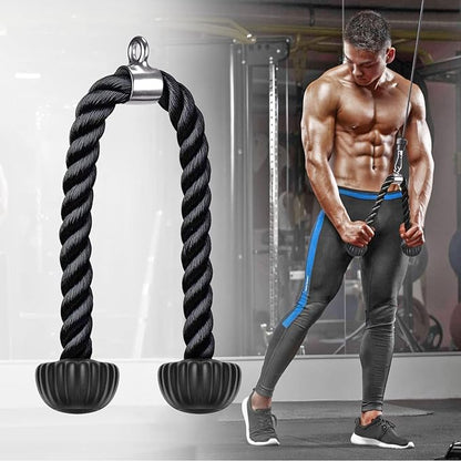SELEWARE Tricep Rope Cable Machines Attachments for Gym, Heavy Duty Universal Tricep Pull Down Rope with Soft Rubber Ends for Home Gym Workout Biceps Back Shoulders
