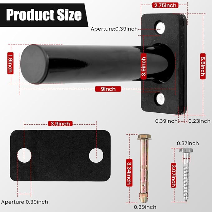 Wall Mounted Weight Plate Rack Storage, Steel Wall Mounted Weight Plate Holder Fits 2" Plates for Home Gyms, Garages, and Power Racks