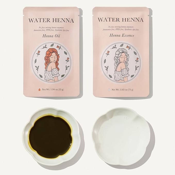 Korean Henna Hair Dye 1 Set - Quick and Easy Application, PPD-free, Synthetic dye-free liquid Formula, Hair Color Made in Korea (Henna)