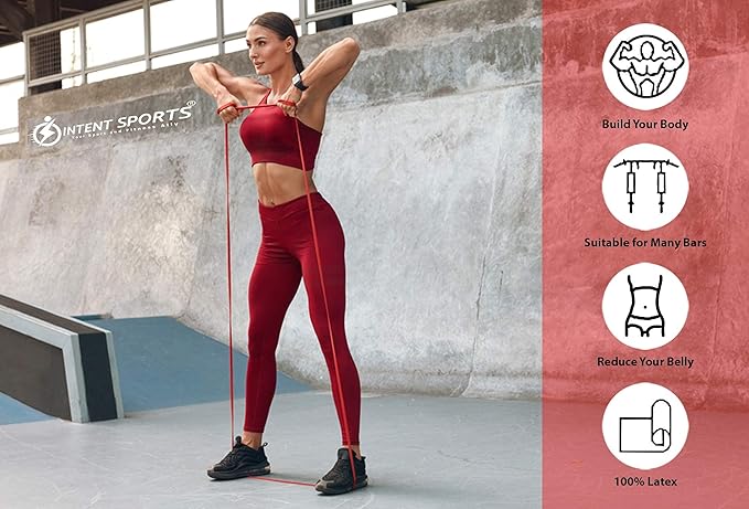 INTENT SPORTS Pull Up Assist Bands – Assistance and Resistance Bands for Pull-Up, Fitness, Body Stretching, Mobility Work, Weightlifting, Heavy Duty - Single/Set – Exercise Videos - eBook!