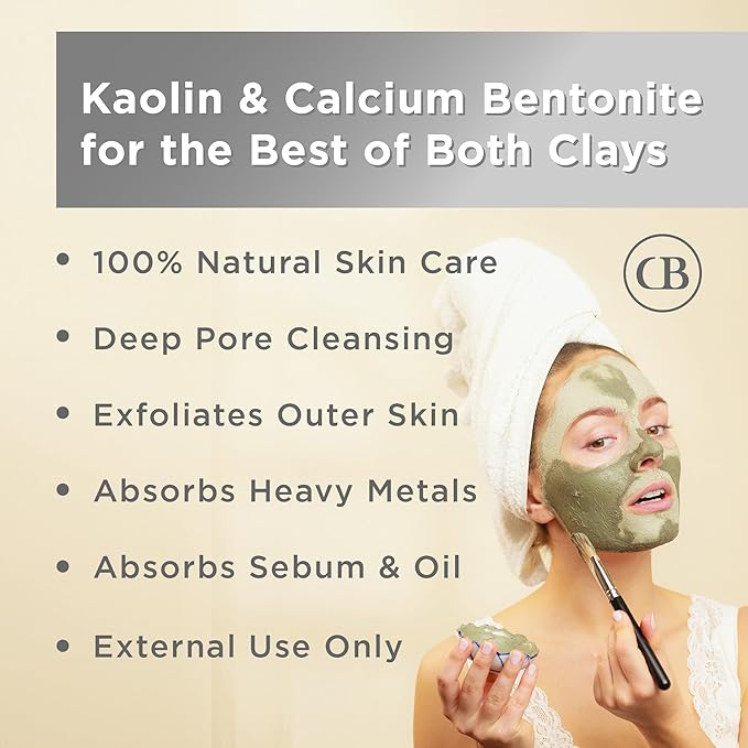 California Biology Clay Mask Variety Pack | Indian Healing Clay Assortment with Kaolin, Calcium Bentonite, and Kaolin & Bentonite | Deep Pore Cleansing Facial Mask & Clay Body Scrub | 6 Count