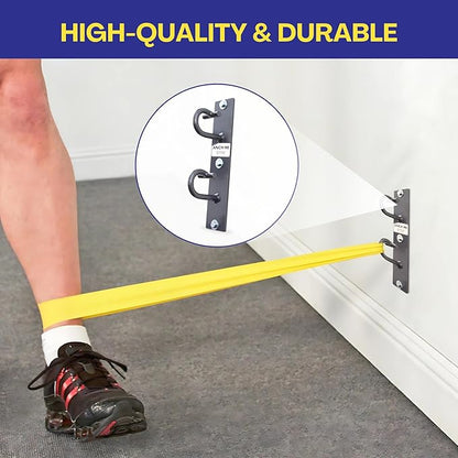 Anchor Gym H2 Resistance Band Anchor - Single Unit with Two Hooks Exercise Band Wall Mount for Bodyweight Straps, Strength Training, Home Gym (Wood Screws Included)