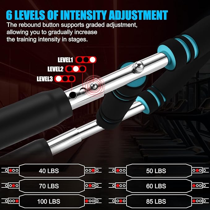 Premium Twister Arm Trainer, Adjustable 40-100lb Chest Workout Equipment for Men & Women, Portable Detachable Design for Home Gym, Arm Chest and Shoulder Muscle Strength Exerciser Training
