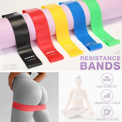 Set of 6 Style Pilates Home Equipment Set Pilates Essential Kit Workout Accessories 14 Magic Circle Mini Exercise Ball Yoga Strap Silicone Tension Strip Tension Band Sliding Plate