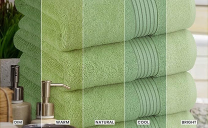 Utopia Towels 4 Pack Bath Towels Set, (27 x 54 Inches) 100% Ring Spun Cotton, Quick Dry, Highly Absorbent, Soft Feel Towels, Perfect for Daily Use (Sage Green)