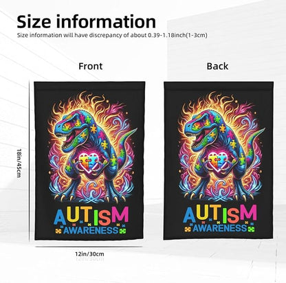 Dinosaur Autism Garden Flag 12 X 18 Inch Home Indoor & Outdoor Vertical Double-Sided Flags Yard House Farmhouse Sign For Home Garden Decoration