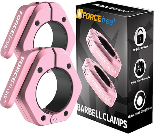 Barbell Clips (Pair), Barbell Clamps, Quick Release Olympic Barbell Clamps with Anti Slip TPR Grip, Barbell Collars for Secure Weightlifting & Powerlifting (Black) (NO MAG, Black)